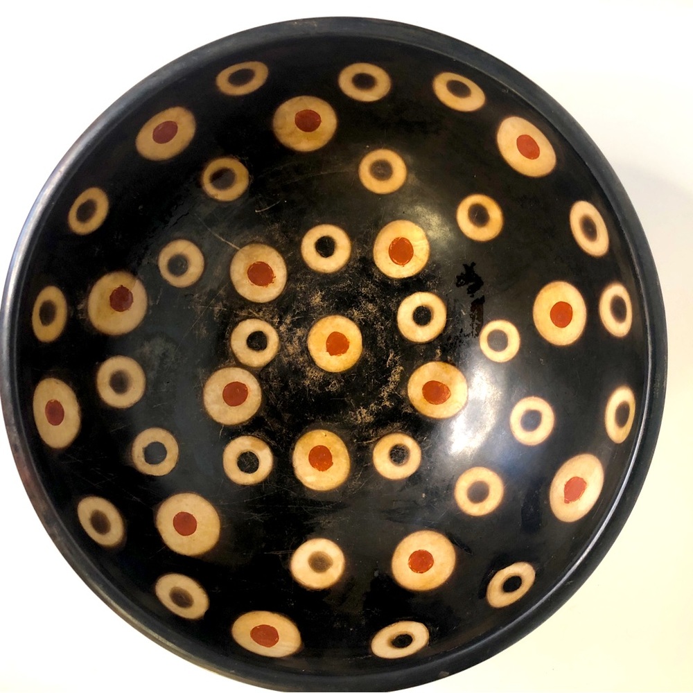 Pottery Bowl Folk Art Signed Genaro Paz Chulucanas Peruvian Made in Peru